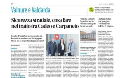 STRADA PROVINCIALE 29: DANILO TOSI CONSEGNA LE NUOVE PROPOSTE PER LA SICUREZZA STRADALE